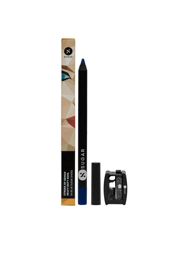 Cosmetics Stroke Of Genius 04 Blue Suede Shoes Heavy Duty Kohl With Free Sharpener - happylifeatborn