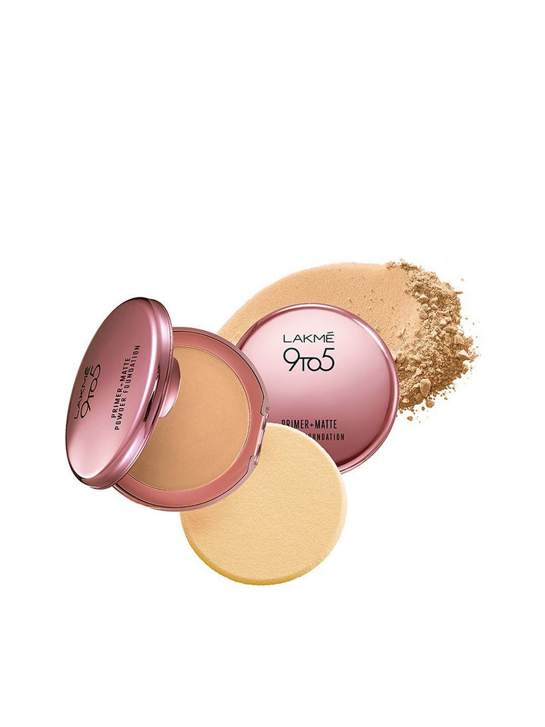 Lakme 9 to 5 Primer+Matte Powder Foundation - Silky Golden 9g - happylifeatborn